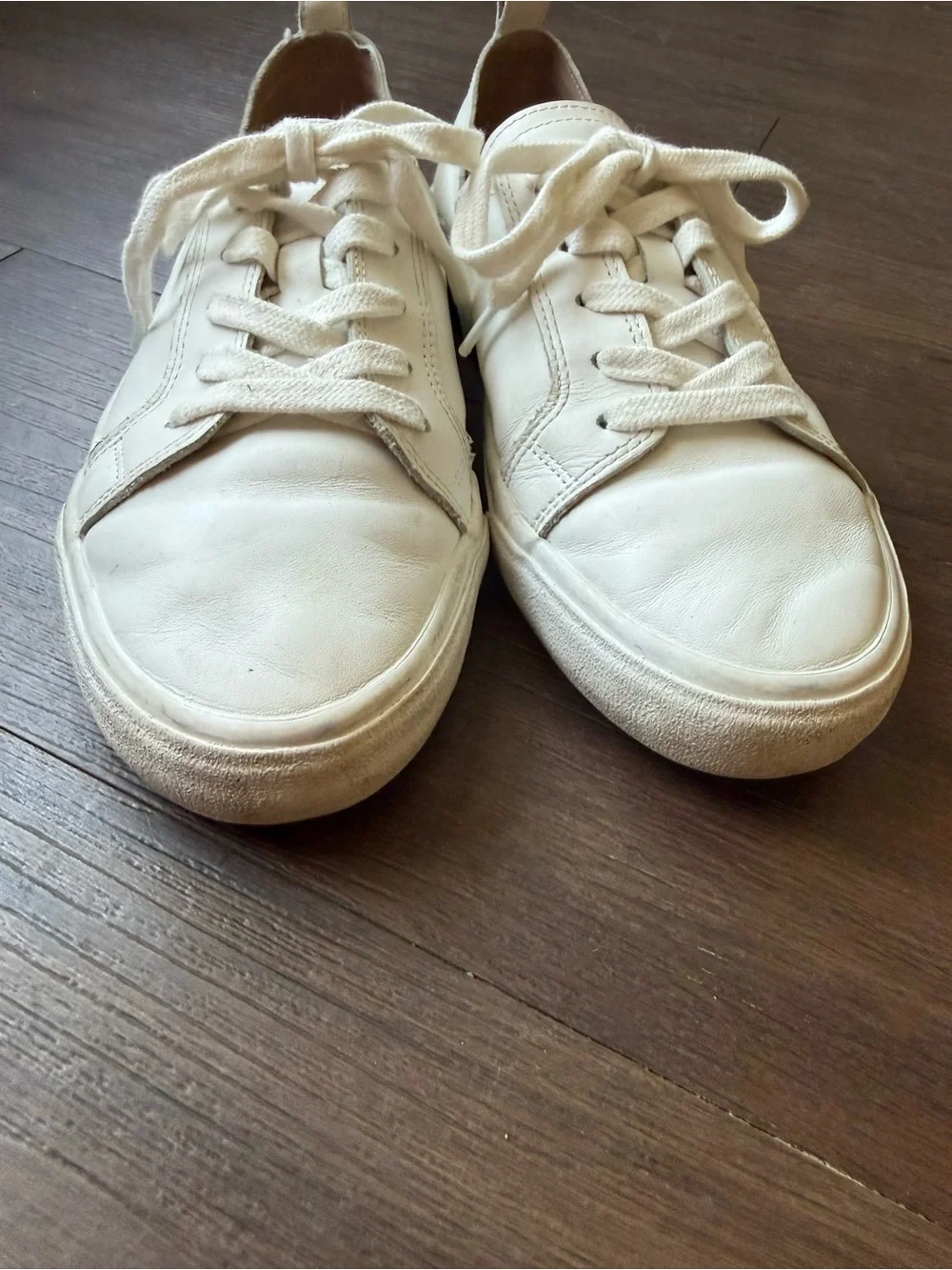 Lucky Brand Dansbey Sneaker Lace Up Casual White Leather Back Pull Tab Shoes 8